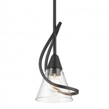  1648-M1L BLK-CLR - Olympia Mini Pendant in Matte Black with Clear Glass Shade